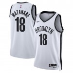 Maillot NBA Brooklyn Nets Yuta Watanabe 18 Nike 2022-23 Association Edition Blanc Swingman - Homme